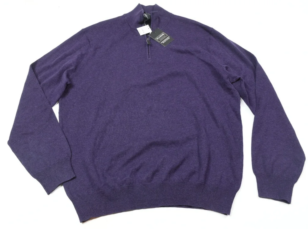 Jos A Bank Traveler Sweater Mens Large Purple Long Sleeve Pima Cotton Pullover